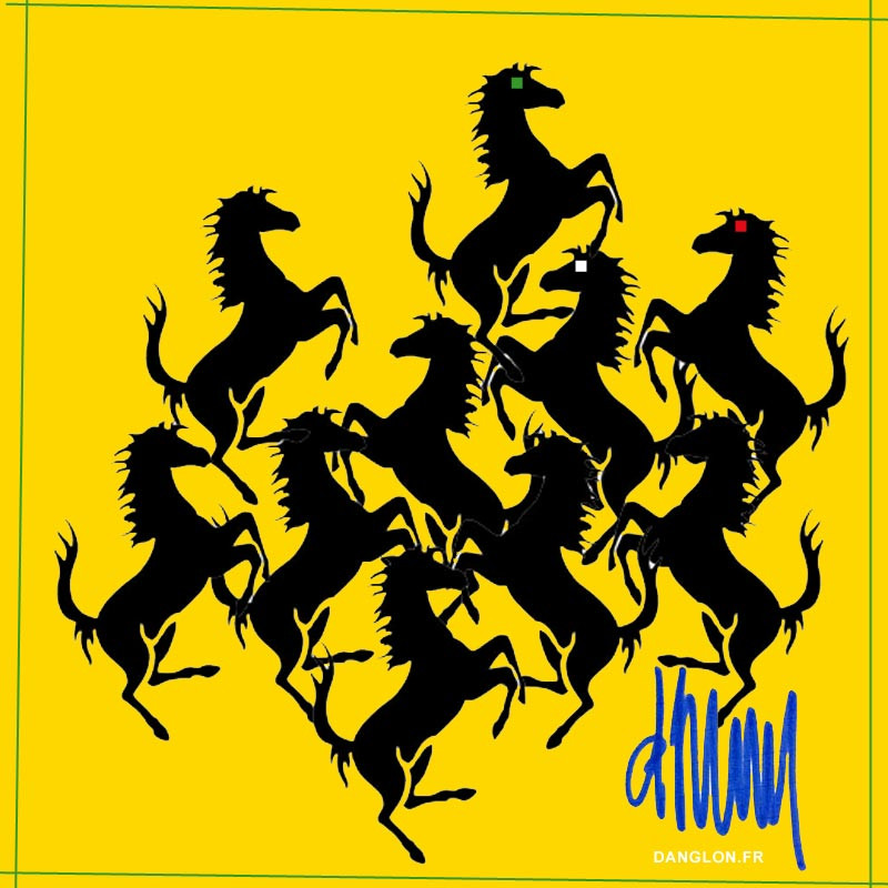 Chevaux-Chevaliers cabrés puissance au clair Chevaux-Chevaliers cabrés puissance au clair